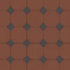 Oktagonklinker - 15 x 15 cm röd/svart