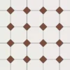Oktagonklinker - 15 x 15 cm vit/röd
