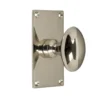 Oval knopp med bottenplatta - Nickel 40 x 70 mm