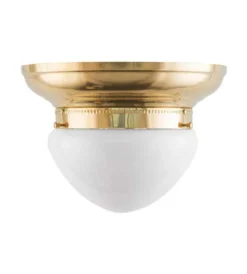 Plafond - Taklampa Frödingplafond 200 mässing, opalvit skärm