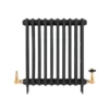 Radiatorventil termostat - York (vinklad) nickel/trä