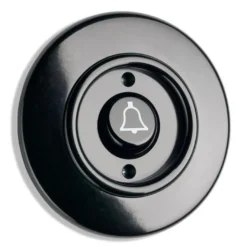 Signalknapp ringklocka svart bakelit - THPG infällt