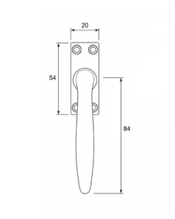 Spanjoletthandtag - Fix 14 mässing