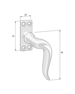 Spanjoletthandtag - Fix 2 mässing