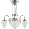 Takkrona - Trearmad ringkrona nickel, slipat mattglas