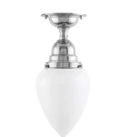 Taklampa - Byström 80 nickel, vit droppe