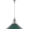 Taklampa - Byström sladdpendel 60 nickel, grön skärm