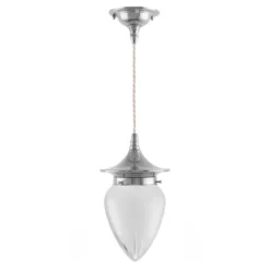 Taklampa - Dahlberg sladdpendel 80 nickel, mattglas droppe