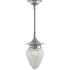 Taklampa - Dahlbergspendel 80 nickel, klarglas droppe
