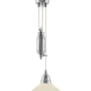 Taklampa - Skomakarhiss nickel med benvit skärm 25 cm