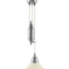 Taklampa - Skomakarhiss nickel med hög benvit skärm 25 cm