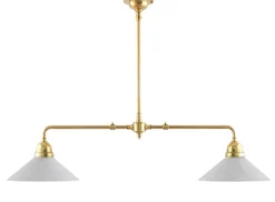 Taklampa - Spelbordslampa mässing, raka skärmar