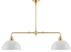 Taklampa - Spelbordslampa mässing, rundade skärmar