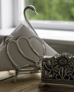 Toast- & servettställ silver - Svan