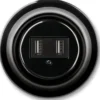 USB-ladduttag dubbelt svart porslin - ABB Decento