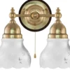 Vägglampa - Bergman mässing, slipat mattglas