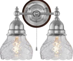 Vägglampa - Bergman nickel, klarglas