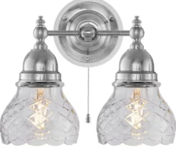 Vägglampa - Bergman nickel, klarglas