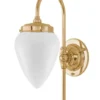 Vägglampa - Blomberg 80 mässing, droppe opalvit
