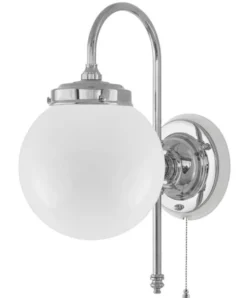 Vägglampa - Blomberg 80 nickel, klot opalvit