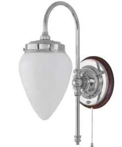 Vägglampa - Blomberg 80 nickel, opalvit droppe