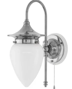 Vägglampa - Fryxell nickel, opalvit