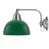 Vägglampa - Gripenberg nickel, grön halvsfär, vit