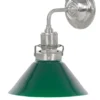 Vägglampa - Lillienstedt nickel, liten grön skomakarskärm