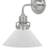 Vägglampa - Lillienstedt nickel, liten vit skomakarskärm