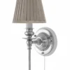 Vägglampa - Ribbing nickel, beige skärm