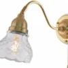 Vägglampa - Runeberg mässing, slipat klarglas