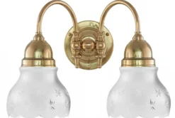 Vägglampa - Stackelberg mässing, slipat mattglas