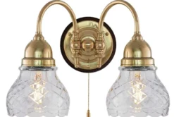 Vägglampa - Stackelberg mässing, slipat klarglas