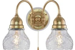 Vägglampa - Stackelberg mässing, slipat klarglas