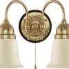 Vägglampa - Stackelberg mässing, benvit klocka