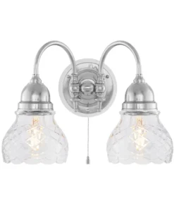 Vägglampa - Stackelberg nickel, slipat klarglas