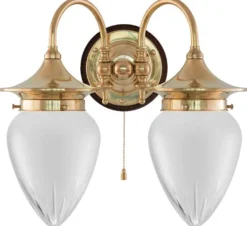 Vägglampa - Tigerstedt mässing, slipat mattglas