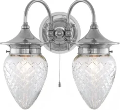 Vägglampa - Tigerstedt nickel, klarglas