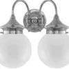 Vägglampa - Tigerstedt nickel, opalvita klot