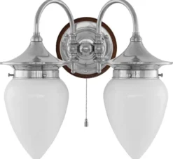 Vägglampa - Tigerstedt nickel, opalvit