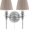 Vägglampa - Wivallius nickel, beige tygskärm