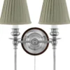 Vägglampa - Wivallius nickel, olivgrön tygskärm