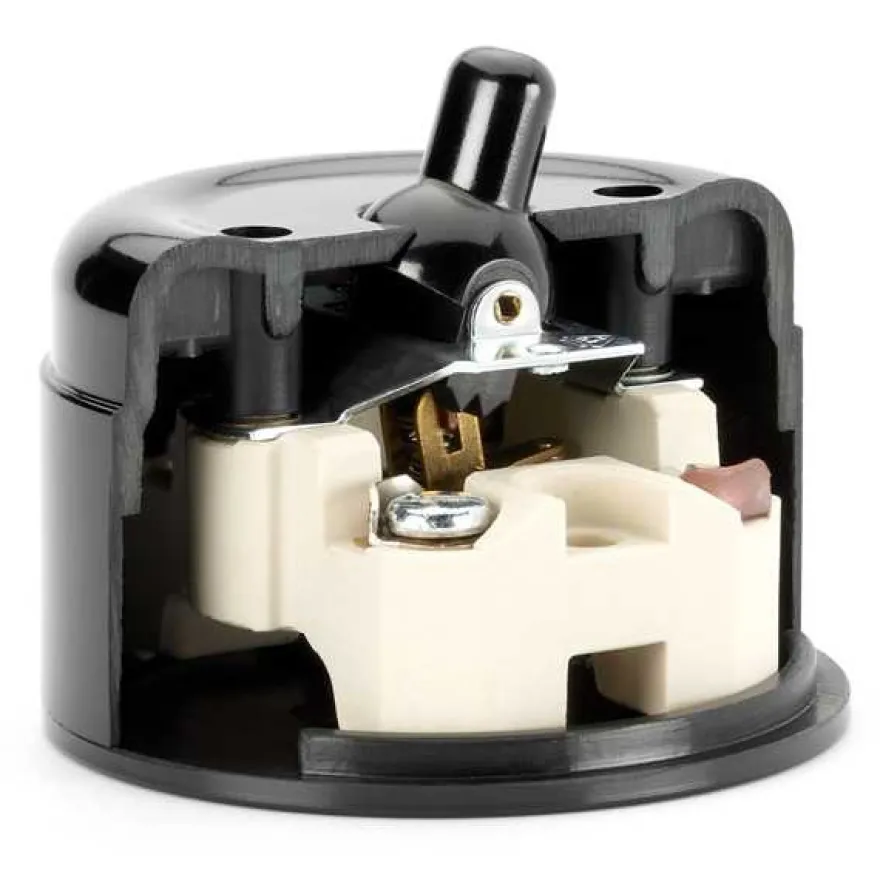Vippströmbrytare trapp bakelit - THPG utanpåliggande