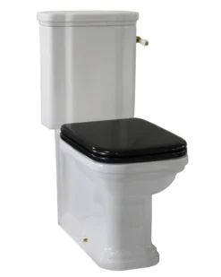 WC - Art Deco golvstående toalett med spolvred & sits - Brons