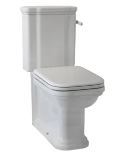 WC - Art Deco golvstående toalett med spolvred & sits - Krom