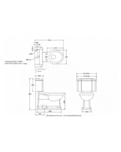 WC - Burlington dolt S-lås, smal cistern