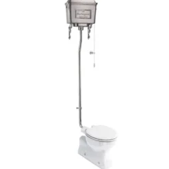 WC - Burlington högspolande toalett, metallcistern & sits