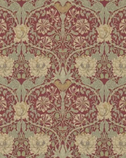 William Morris & Co. Tapet - Honeysuckle & Tulip Red/Gold