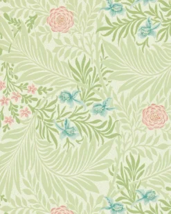 William Morris & Co. Tapet - Larkspur Green/Coral