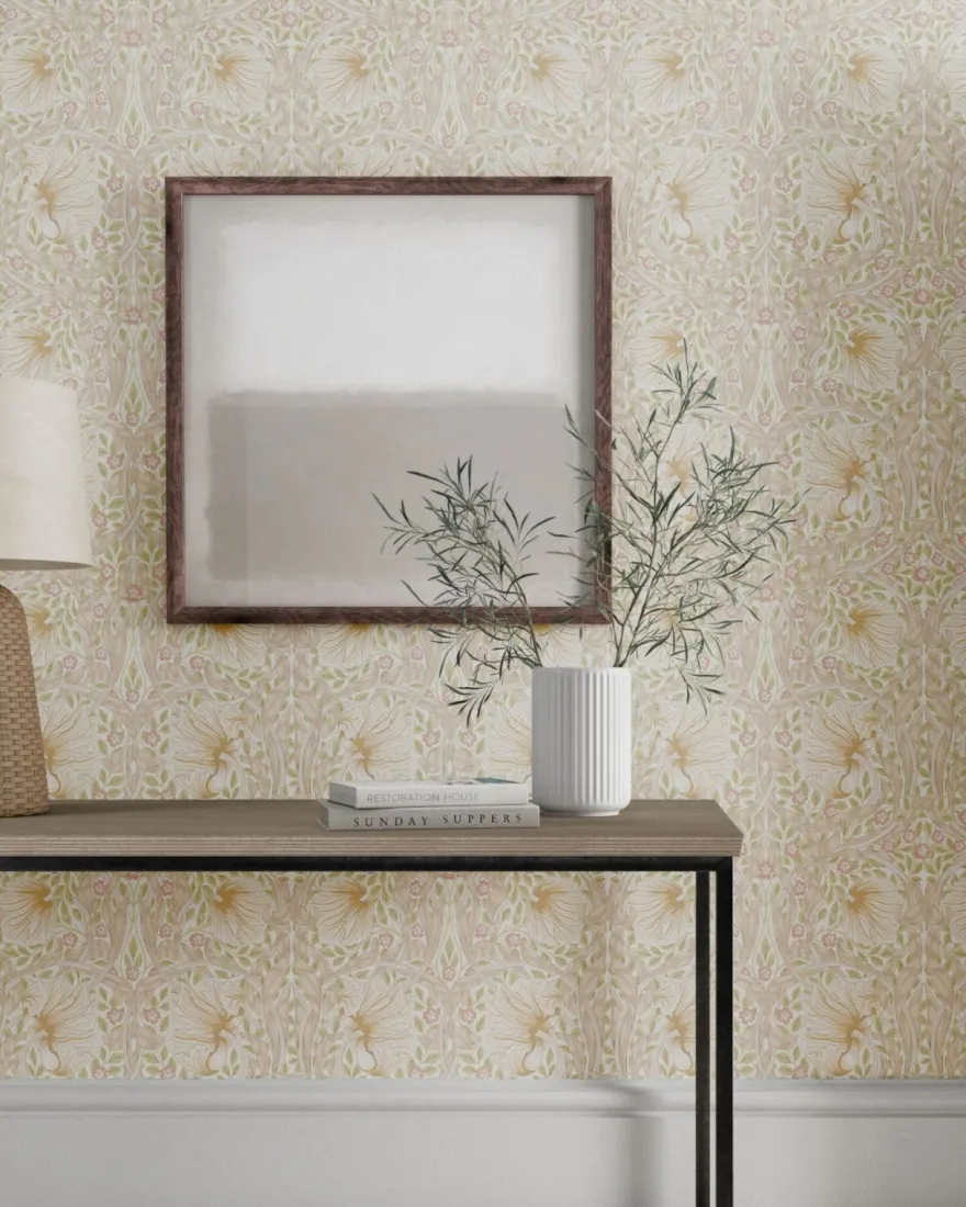 William Morris & Co. Tapet - Pimpernel Linen/Coral